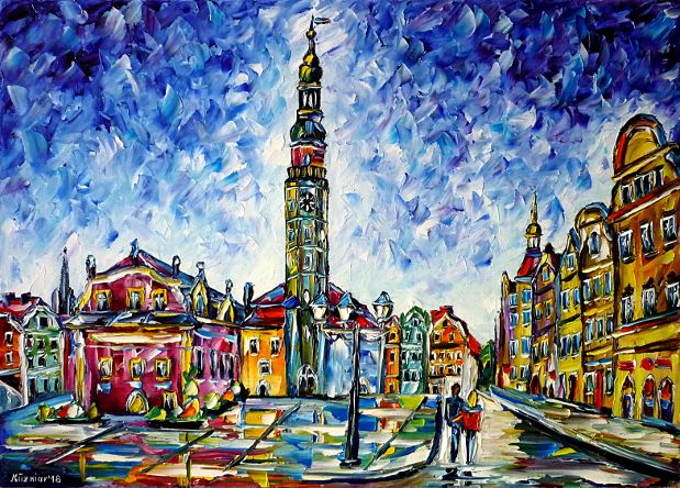 oilpainting,modern,impressionism,poland,polska,Lowersilesia,cityscape,lovers,lovecouple,walking,handinhand,ceramics,pottery,hometown,lively,colorful