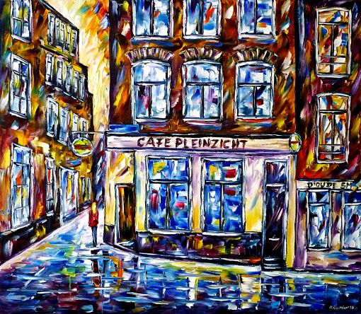 oilpainting,modern,impressionism,redlightdistrict,holland,netherlands,woman,girl,walking,restaurant,whores,housewives,brothel,bordello, prostitutes,bar,inn,cityscape,cityscene,lively,colorful