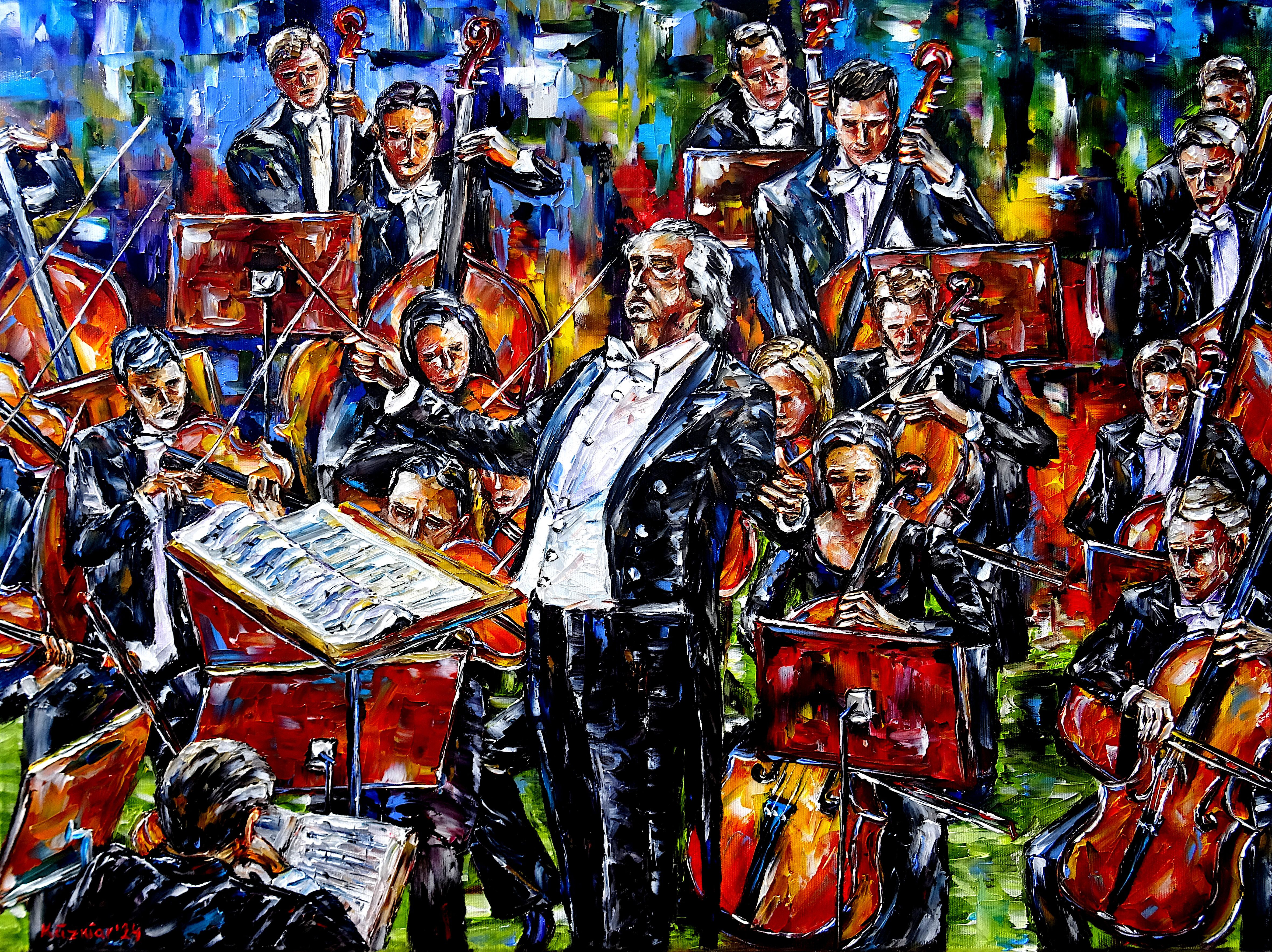 riccardo muti,Dirigent,orchestra,dirigieren,chicago sinfonieorchestra,geigenspieler,Violinist,geige spielen,violine spielen,riccardo muti portrait,riccardo muti dirigiert,cello,cellospieler,cello spielen,musik,musiker,klassische musik,klassik,klassik liebe,klassik liebhaber,orchestra gemälde,riccardo muti gemälde,dirigent gemälde,musik machen,musik spielen,vertieft in der musik,musik fühlen,musik spüren,geschlossene augen,musikinstrument,Spachtel Ölgemälde,ölmalerei,spachtelmalerei,spachteltechnik,
expressive Kunst,expressionismus,expressive Malerei,lebendige Farben,bunte Malerei,impasto Malerei,figurativ