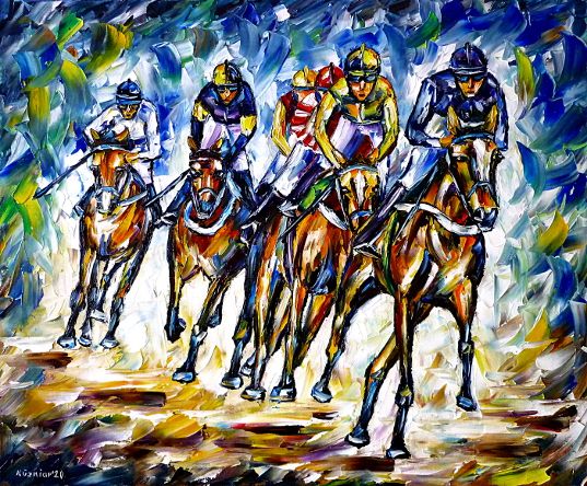 horserace,gallopracing,harnessracing,horseracetrack,horseracing,horsesports,equestrian,horselove,horselovers,horsepainting,horsesportrait,jockey,wildlifepainting,sportspainting,riding,riders,paletteknifeoilpainting,modernart,impressionism,artdeco,abstractpainting,livelycolours,livelypainting,colorfulpainting,brightcolors,lightreflections,impasto