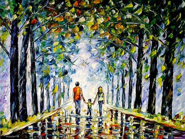 oilpainting,modern,impressionism,abstractpainting,landscapepainting,youngfamily,walkinginthepark,handinhand,summerpark,summerlandscape,motherwithchild,motherwithson,fatherwithchild,fatherwithson,walkingintheforest,forestlandscape,lively,colorful