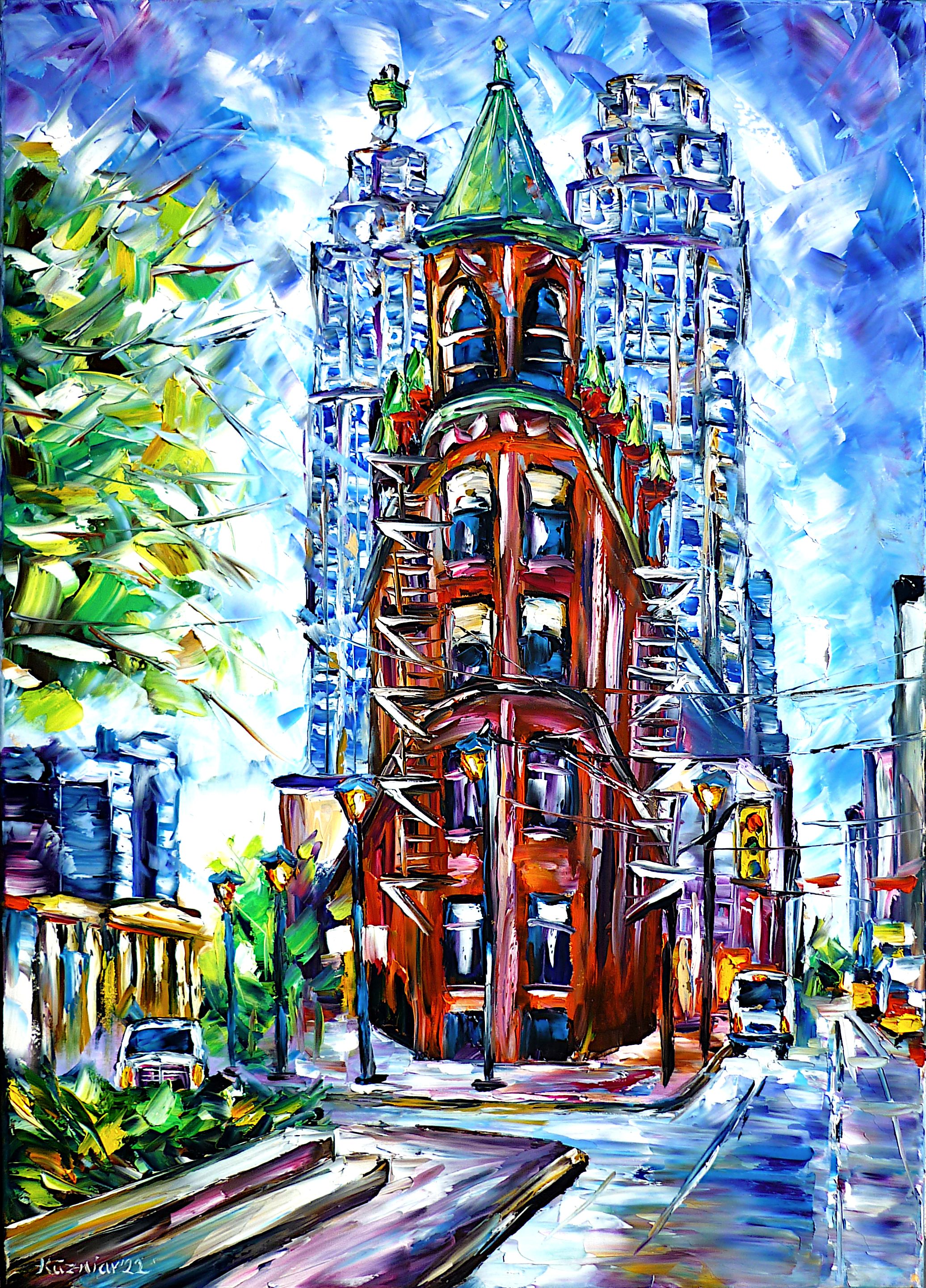 Flatiron Building,Gooderham Building painting,toronto brick house,red house,toronto landmark,toronto wellington street,toronto brick building,toronto beauty,beautiful toronto,toronto abstract,toronto streets,toronto cityscape,toronto city scene,toronto painting,toronto picture,toronto streetscape,canada painting,toronto building,toronto love,toronto lovers,canada love,canada lovers,palette knife oil painting,modern art,impressionism,expressionism,abstract painting,lively colors,colorful painting,bright colors,light reflections,impasto painting,figurative