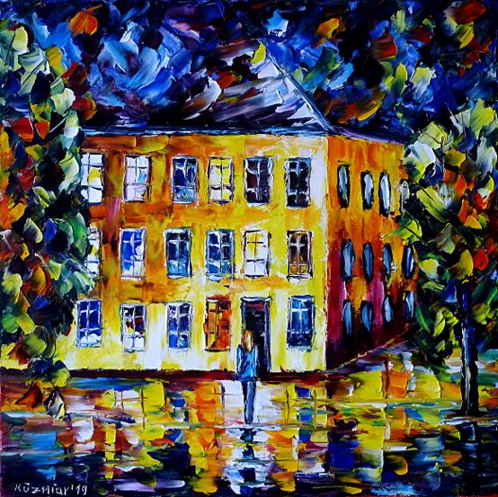oilpainting,modern,impressionism,artdeco,abstractpainting,cityscene,cityatnight,womanalone,lonelywoman,citylife,nightlife,streetlamp,lantern,womanfrombehind,cityscape,womanatnight,walkingatnight,awalkatnight,walkingalone,cominghome,goinghome,cityhouses,lonelystreets,emptystreets,peoplepainting,citypainting,womanpainting,lonelynight,bluepainting,yellowandblue,3dpaintings,3doilpaintings,3dpictures,3dimages,3dartworks,lively,colorful