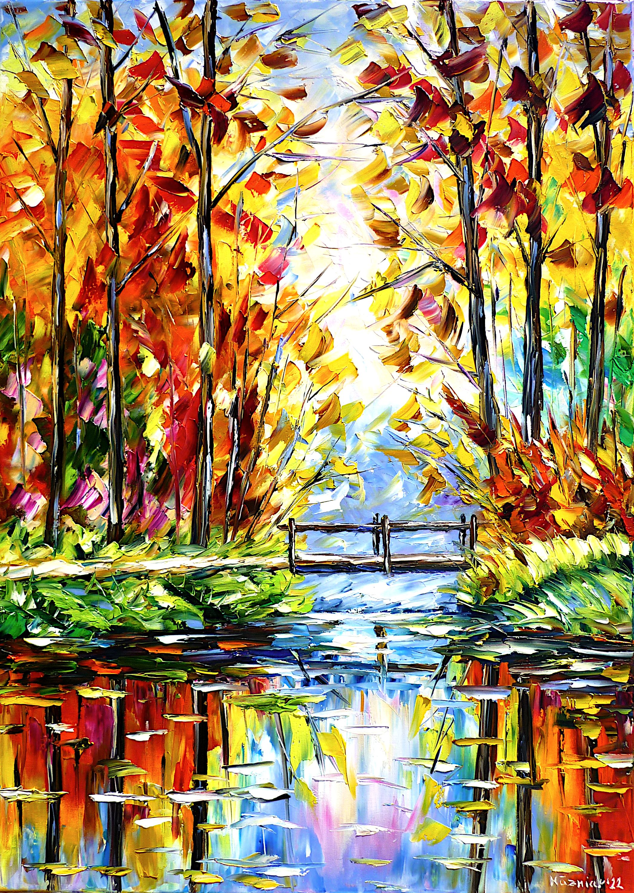 autumn bridge,autumn footbridge,forest bridge,bridge in the forest,wooden bridge,river bridge,portrait format,bridge in the countryside,yellow and red,autumn forest,yellow colors,yellow landscape,river landscape,autumn painting,forest in autumn,autumn landscape,autumn trees,colorful autumn,lively autumn,autumn colors,autumn picture,forest river,forest with river,autumn abstract,yellow autumn,by the river,autumn leaves,autumn beauty,beautiful autumn,autumn impression,autumn,autumn love,autumn romance,forest landscape,forest painting,forest picture,landscape painting,palette knife oil painting,modern art,impressionism,abstract painting,lively colors,colorful painting,bright colors,light reflections,impasto painting,figurative