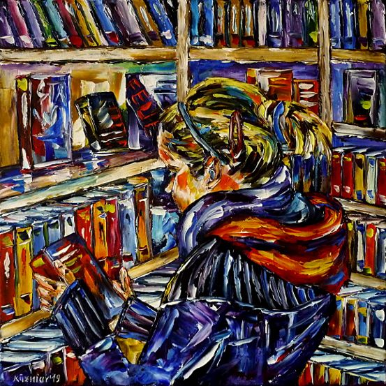 oilpainting,modern,impressionism,artdeco,abstractpainting,readingwoman,readingabook,readinggirl,peoplepainting,girlpainting,womanpainting,bookshelf,bookshop,girlinwinter,womaninwinter,wintertime,winterclothing,3dpaintings,3doilpaintings,3dpictures,3dimages,3dartworks,lively,colorful