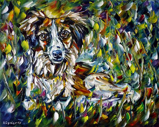 spachteltechnik, ölmalerei, impressionismus, hund,hundeportrait,hundeliebe,hundemalerei,tiermalerei,tierliebe,tierportait