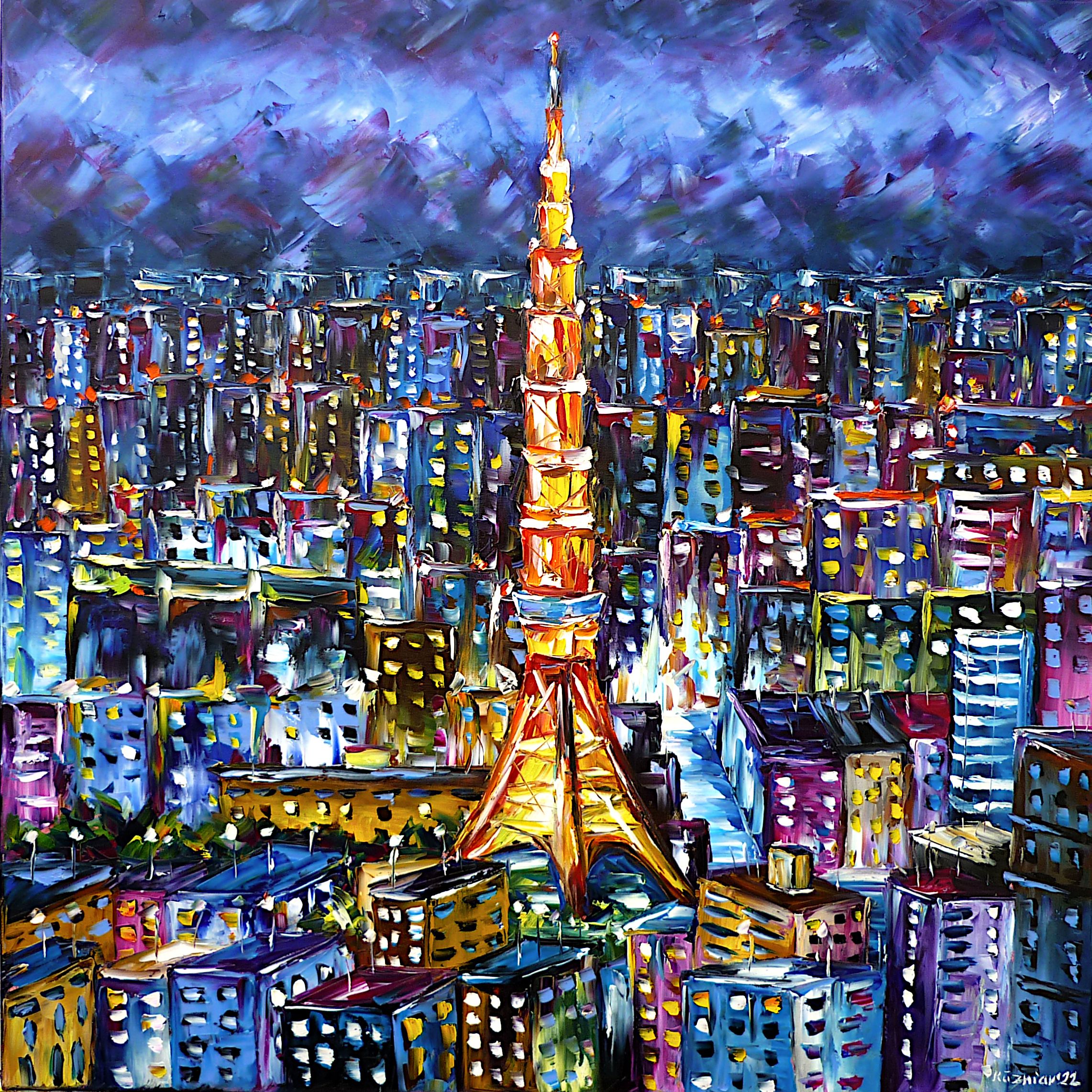 tokio bei nacht,leuchtender turm,tokio lichter,tokio leuchtend,nachtlichter,nachthimmel,tokio nacht,stadt bei nacht,leuchtende stadt,leuchtende häuser,stadtlichter,nachtgemälde,nachtbild,abstrakte nacht,nachtlicht,tokio skyline,tokio von oben,tokyo tower,tokio stadtbild,die häuser von tokio,tokio hochhäuser,tokio farbenfroh,tokio abstrakt,tokio stadtlandschaft,tokio gemälde,tokio bild,tokio Fernsehturm,tokio liebe,tokio liebhaber,ich liebe tokio,japan,himmel über der stadt,tokio stadt,quadratisches format,quadratisches bild,quadratisches gemälde,Spachtel Ölgemälde,ölmalerei,spachtelmalerei,spachteltechnik,moderne Kunst,moderne malerei,modern,Impressionismus,expressionismus,abstrakte Malerei,lebendige Farben,bunte Malerei,helle Farben,Lichtreflexe,impasto Malerei,figurativ