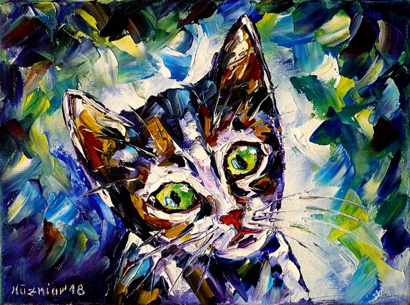 oilpainting,modern,impressionism,abstractpainting,catspainting,catlove,catfriends,youngkitten,kitty,babykitten, bigeyedcat,bigeyedkitten,catportrait,animalpainting,animallove,animalbaby,lively,colorful