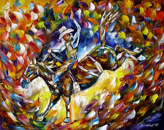 oilpainting, impressionism, cowboys, bullriding, riding,rider, horsesports, horses, wildhorses