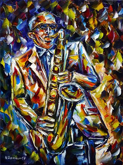 oilpainting, impressionism, saxophoneplayer, saxophone, saxophone, music, jazz