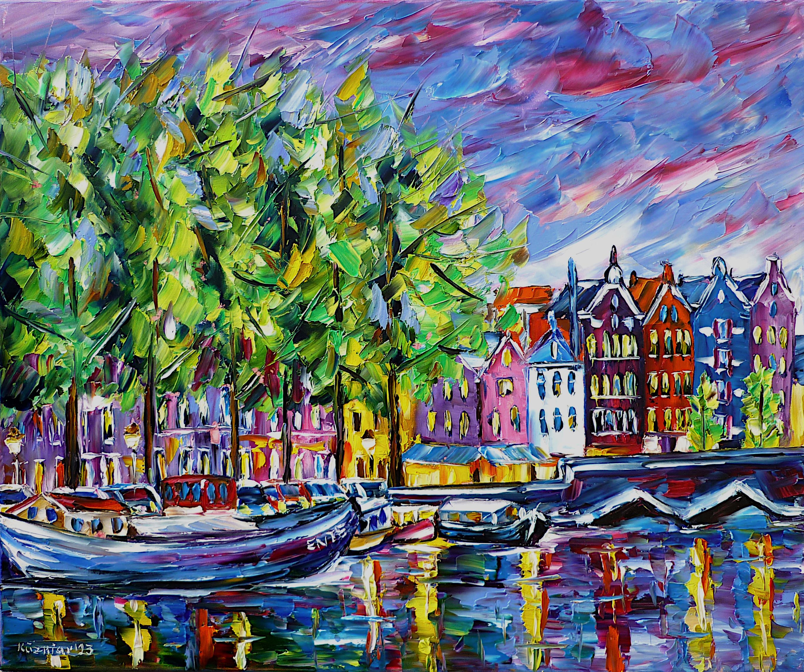 amsterdam bild,amsterdam gemälde,amsterdam am abend,amsterdam abendstimmung,amsterdam abendhimmel,häuser von amsterdam,amsterdam wasserkanal,amsterdam grachten,amsterdam fluss,amsterdam brücke,boote in amsterdam,wasserspiegelungen,buntes amsterdam,altes amsterdam,himmel über amsterdam,boote im hafen,amsterdam stadtbild,bunte häuser,amsterdam schönheit,amsterdam liebe,amsterdam liebhaber,ich liebe amsterdam,schöne stadt,holland,niederlande,Spachtel Ölgemälde,ölbild,ölmalerei,spachtelmalerei,spachteltechnik,moderne Kunst,expressionismus,figurativ,figurative malerei,zeitgenössische malerei,abstrakte Malerei,lebendige Farben,bunte Malerei,helle Farben,impasto Malerei