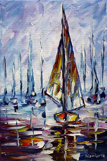 oilpainting,impressionism,sea,sealandscape,seascape,sailing,sunset,seapainting,boatspainting,haze,mist