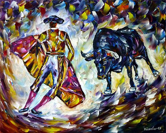 oilpainting, impressionism, torero, spain, corrida, novilleros, matadores, matador, picadores, lancers, banderillero