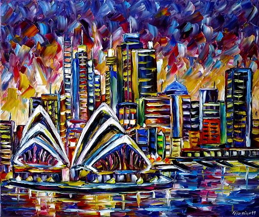 sydneygemaelde,opernhaus,darlingharbour,circularquay,stadtlandschaft,sydneyamabend,himmeluebersydney,sydneyskyline,skylinemalen,austrialienmalen,sydneyabendstimmung,stadtabendstimmung,sydneyabendhimmel,stadtabendhimmel,rotundblau,ömalerei,spachteltechnik,Spachtelmalerei,modernart,Impressionismus,modernemalerei,artdeco,abstraktemalerei,buntesbild,lebendigesbild,farbenfrohesbild,blauesbild,blauefarben,lebendigefarben,3dbilder,3dgemaelde,3dkunstwerke