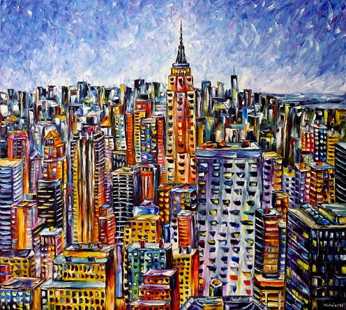 stadtlandschaft,newyorkvonoben,oberhalbnewyork,bigapple,stadtdieniemalsschlaeft,newyorkskyline,manhattan,staedtemalen,skyscapers,empirestatebuilding,skylinemalen,himmeluebernewyork,himmelmalen,ömalerei,spachteltechnik,Spachtelmalerei,modern,Impressionismus,modernemalerei,artdeco,abstraktemalerei,3dbilder,3dgemaelde,3dkunstwerke,bunt,lebendig,farbenfroh,lebendigefarben