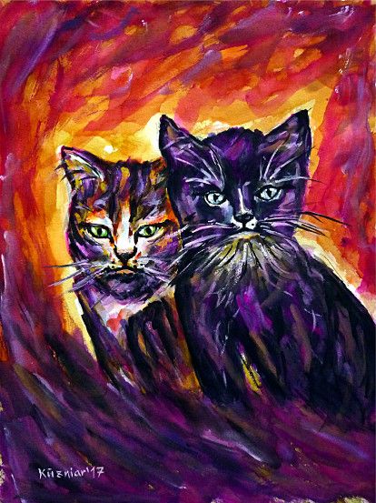 watercolorpainting, cats, catportrait, catpainting, catslove, animalpainting, animalportrait